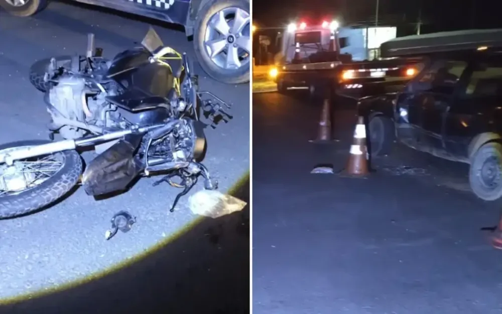 Motociclista fica ferido após colisão com carro na Capitão Bardoino