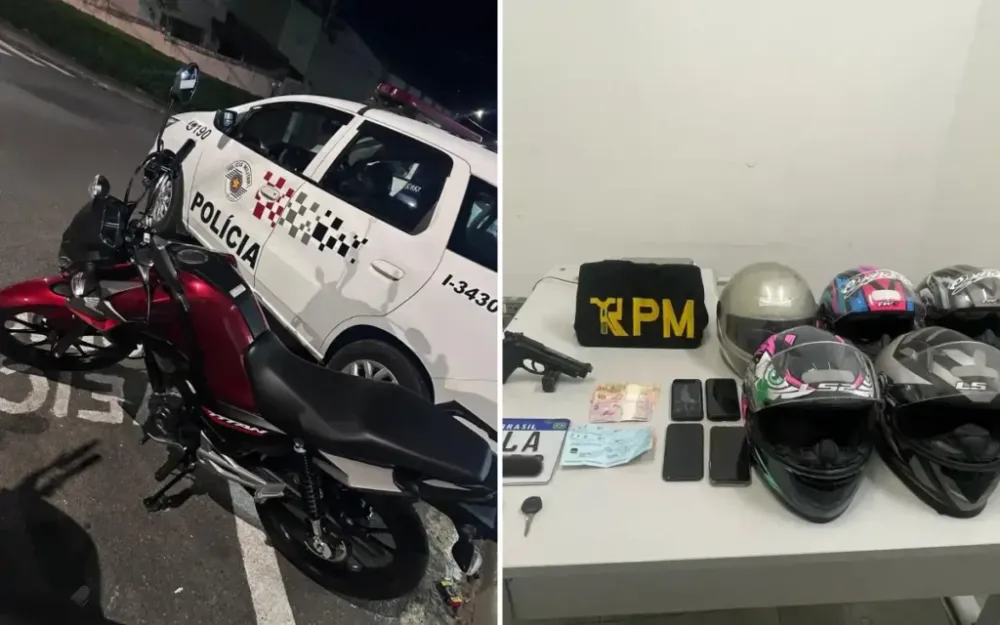 Ação rápida da PM termina com quatro detidos por roubo de moto