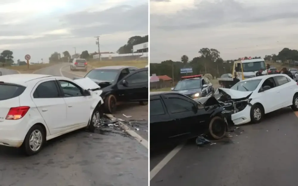 Acidente grave entre dois carros deixa duas motoristas feridas em rodovia