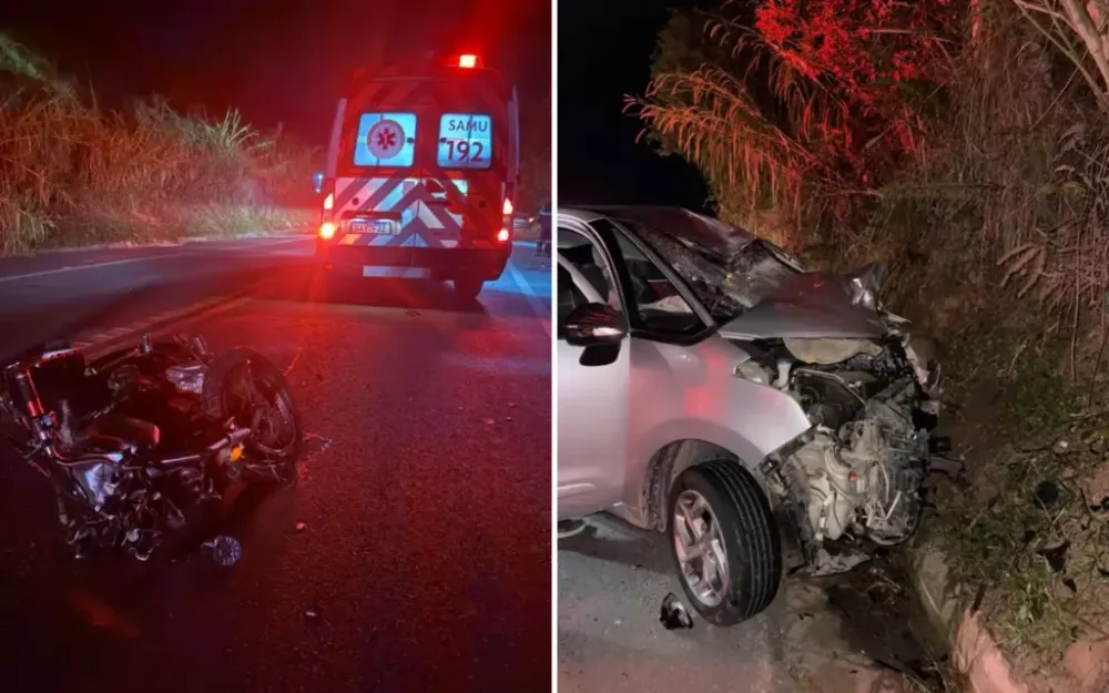 Colisão entre moto e carro deixa uma vítima fatal em Piracaia