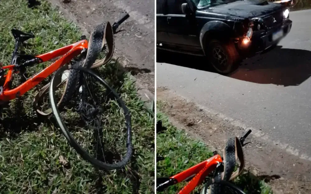 Ciclista fica ferido após ser atropelado por caminhonete em Bragança Paulista