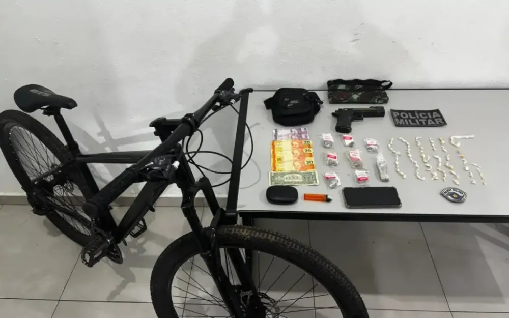 PM flagra homem com drogas, simulacro e bicicleta adulterada em Bragança Paulista
