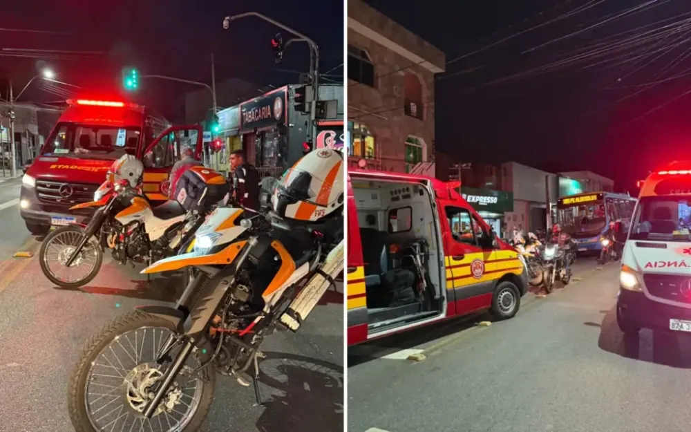Jovem e motociclista ficam feridos após acidente na faixa de pedestre em Bragança Paulista
