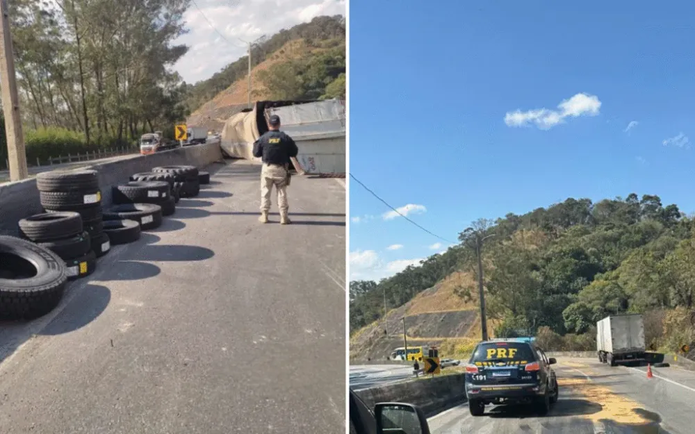 Carga de pneus é recuperada e saqueador preso pela PRF em rodovia