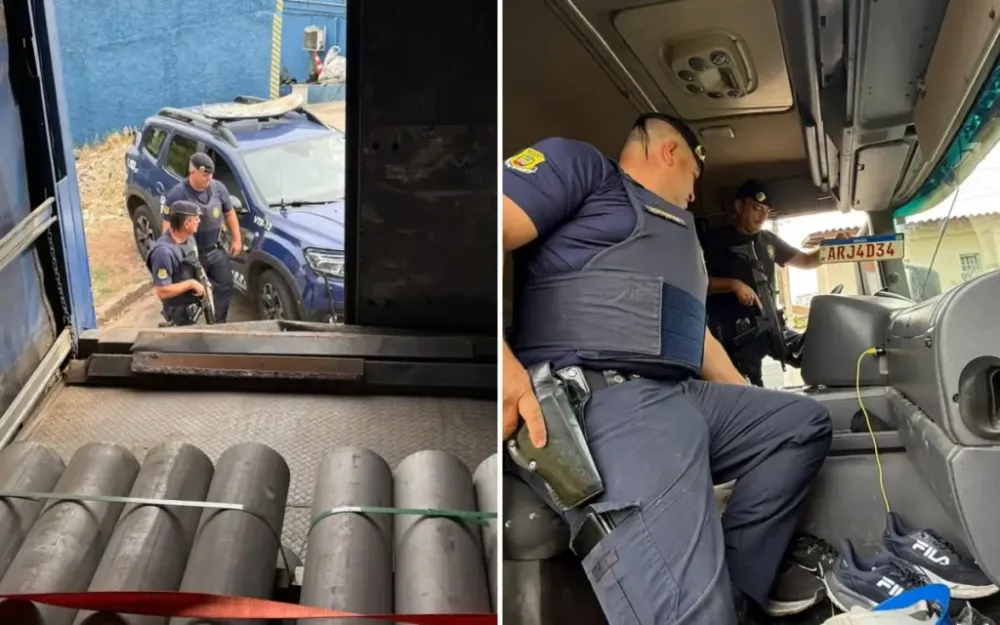 Alumínio sem nota e placa falsa: GCM de Bragança intercepta carreta roubada