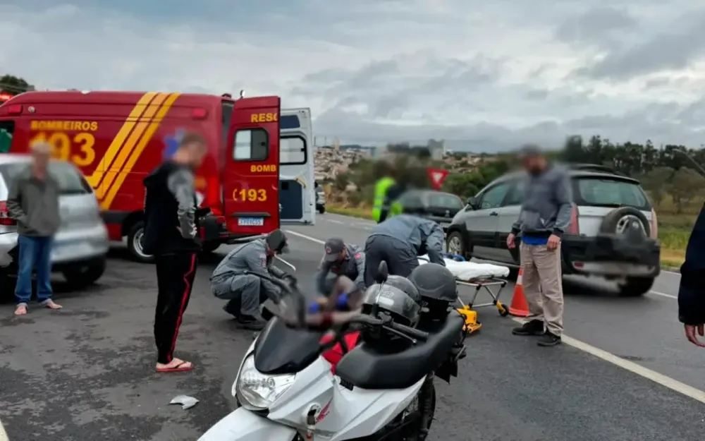 Motociclista fica ferido em acidente na rodovia Capitão Barduino