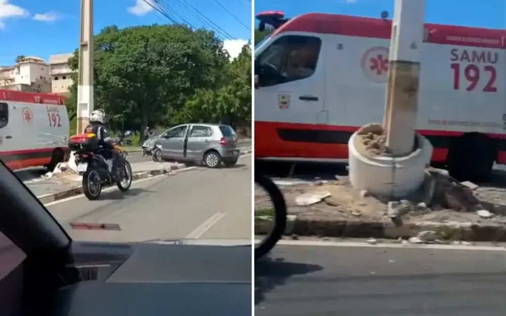 Veículo com quatro ocupantes colide com poste em Bragança Paulista