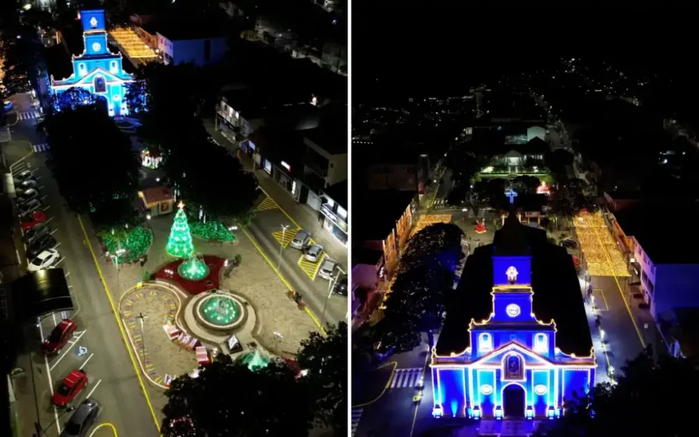 Natal Encantado começa com máquina de neve e apresentação do Papai Noel